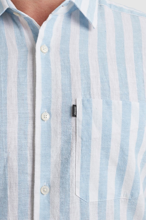Vanguard short sleeve shirt linen cotton bl